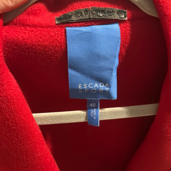 Escada Sport red long wool coat size 40 (US size 10) - Picture 2 of 6